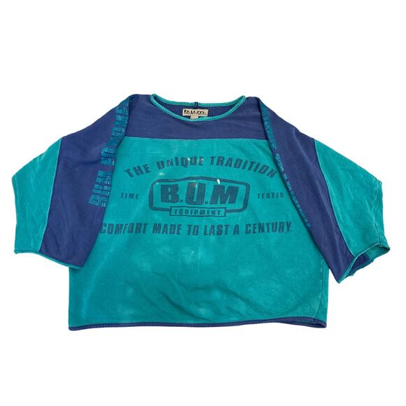 Vintage B.U.M. Equipment 1993 Unique tradition retro boxy baggy 3/4 sleeve - Picture 5 of 7